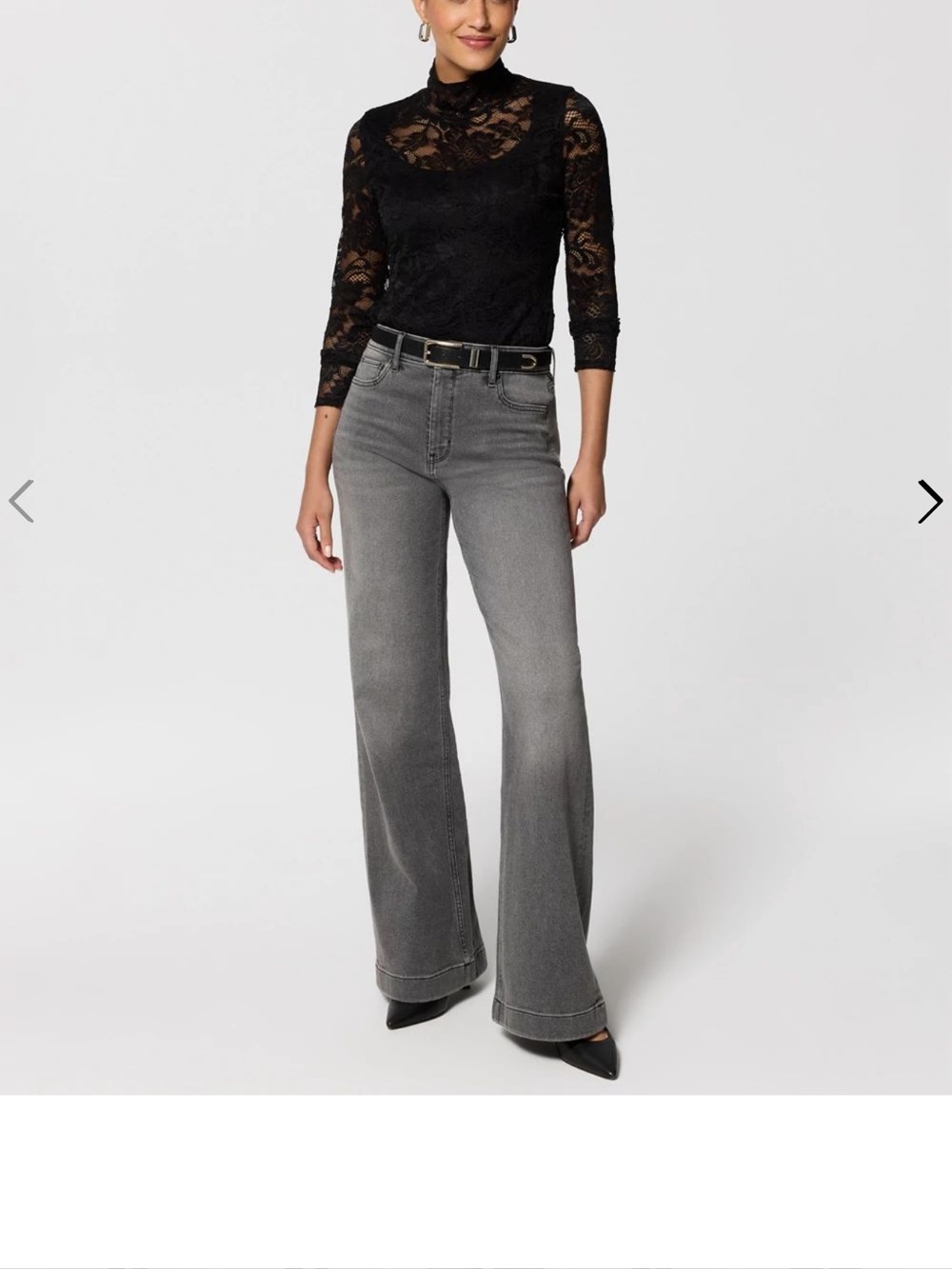 White House Black Market Women's Grey Boot-Cut Jeans